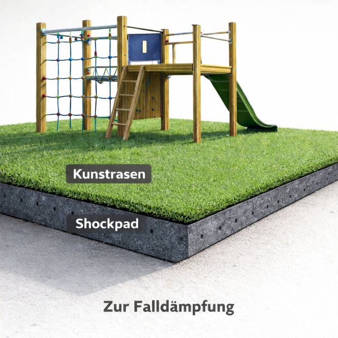 Fallschutzplatte &ndash; Die professionelle Fallschutzmatte unter Kunstrasen